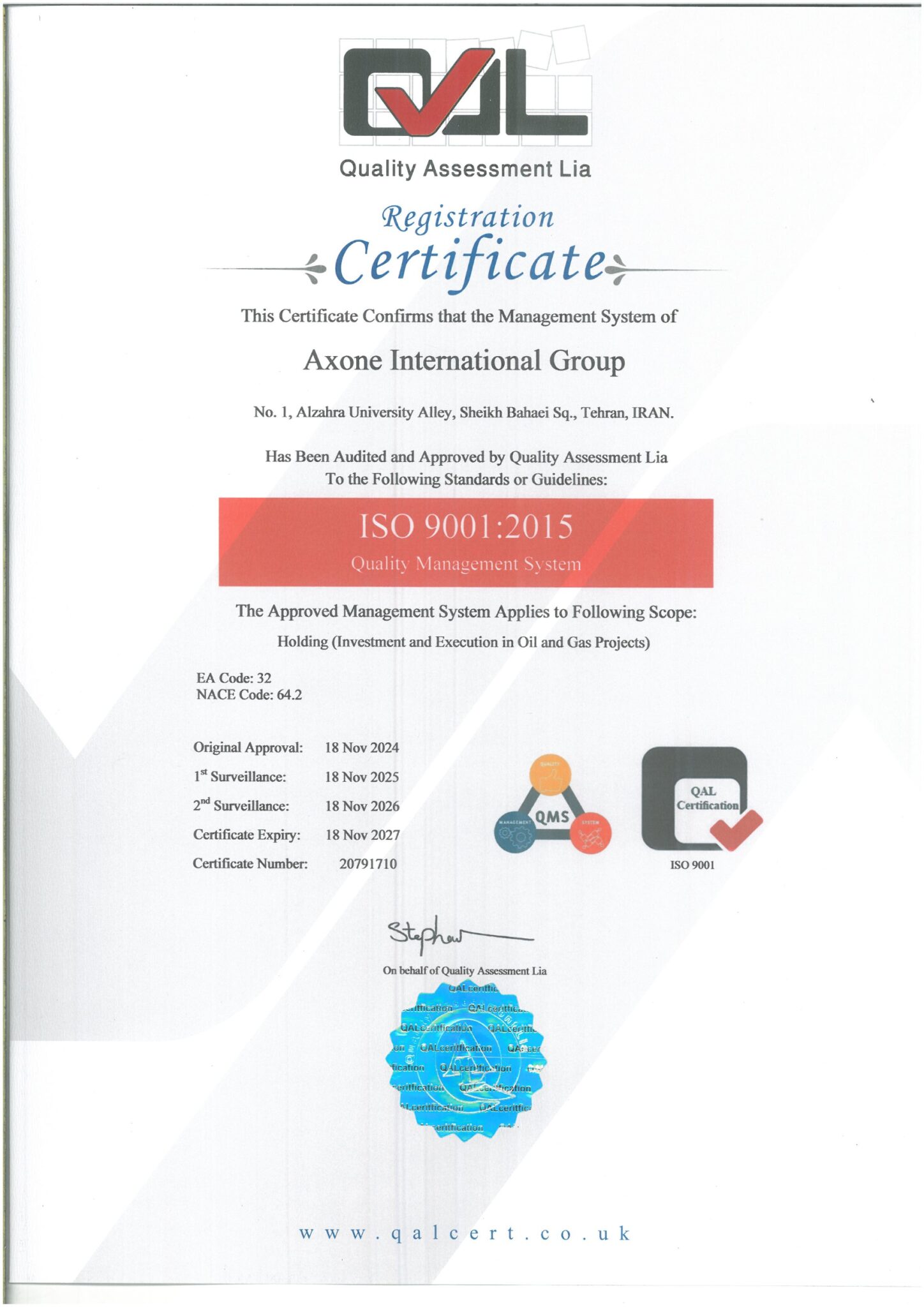 Axone-International- Group-Quality-Management-System