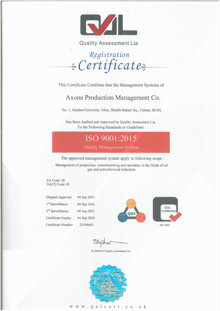 ISO9001 Axone-Operation-Maintenance-Quality-management-system
